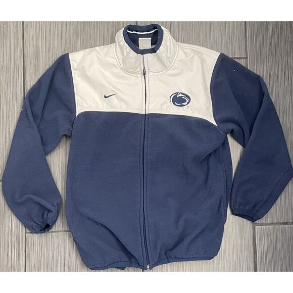 Nike Tops - Nike Women’s Penn State Full Zip Fleece Size Medium Navy/White